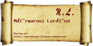 Mármarosi Loránd névjegykártya